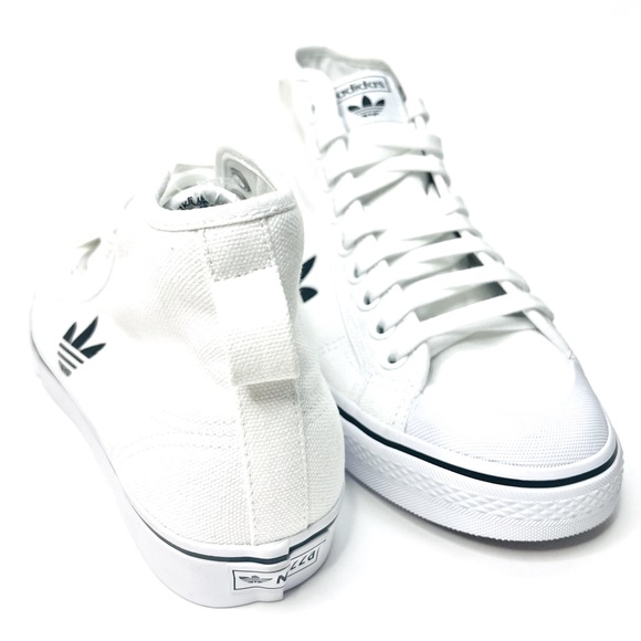 SOLD adidas Originals Nizza Hi Canvas White/Black Shoes Men's Size 8 FW8351 - Picture 7 of 7